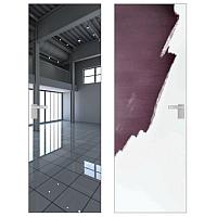 Дверь межкомнатная 1М под покраску с зеркалом