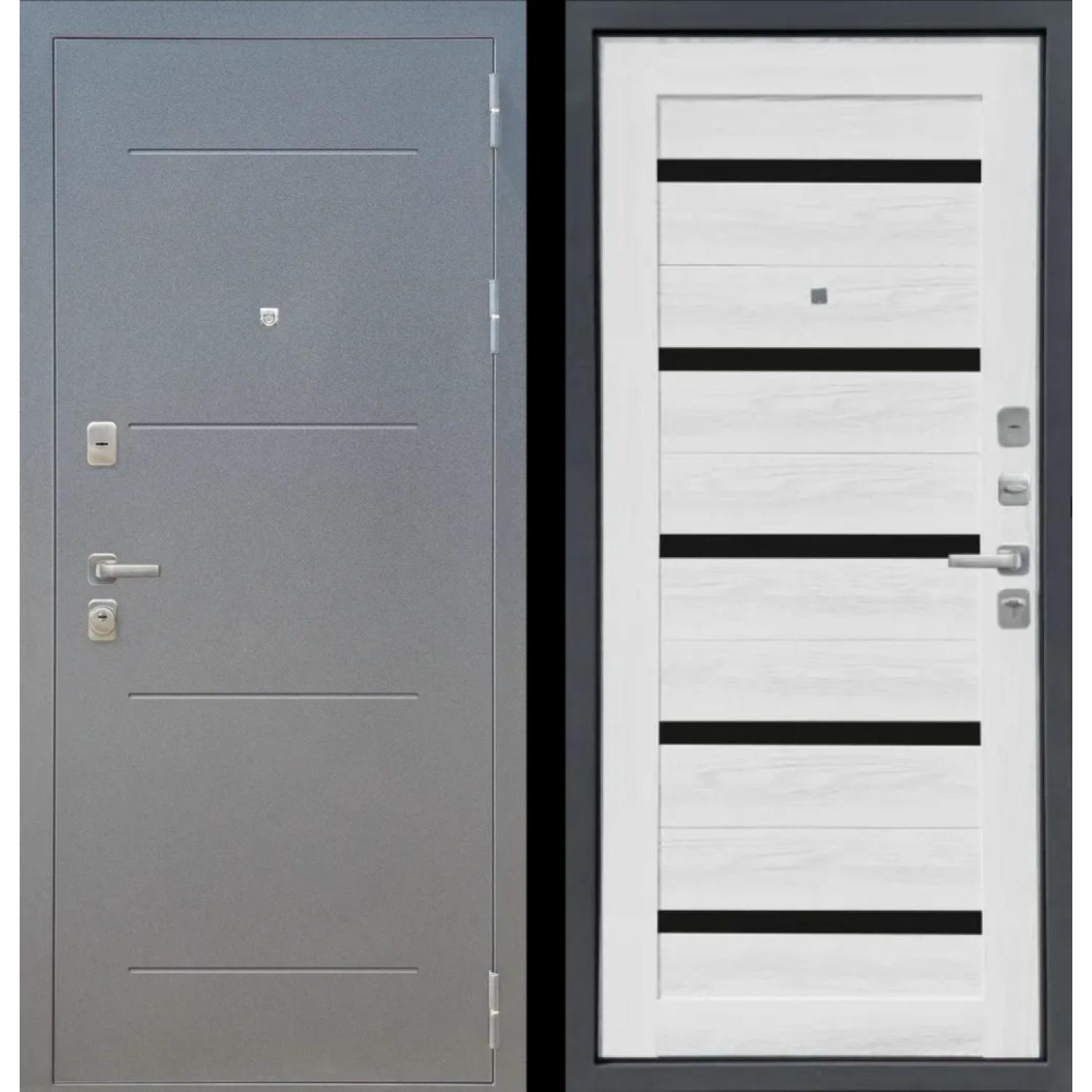 М6 (960*2050 R, Букле графит (Полимерно-порошковое), Ясень ривьера айс, Заказная)