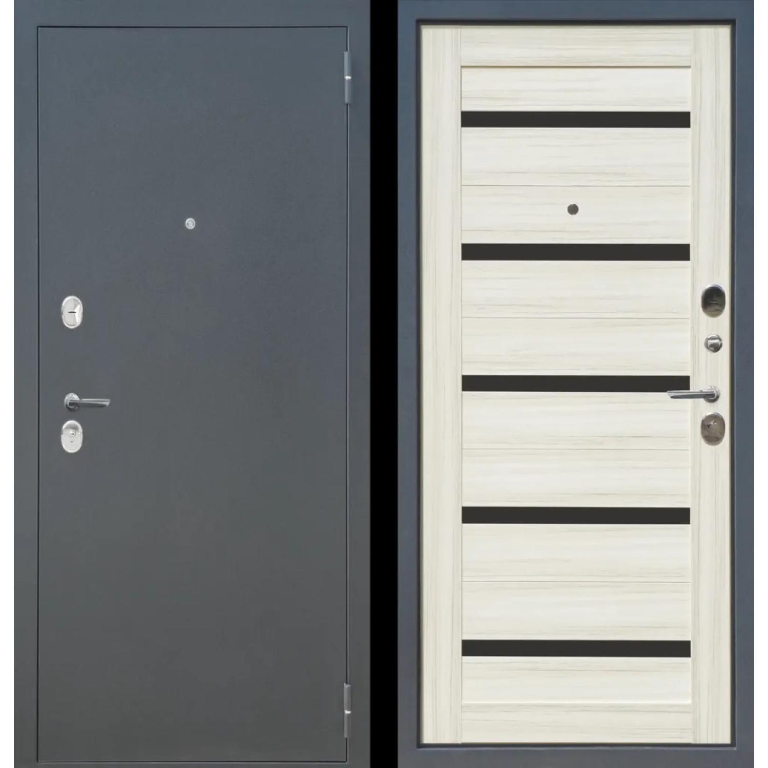 М4 (860*2050 L, Букле графит (Полимерно-порошковое), Сандал белый, Заказная)
