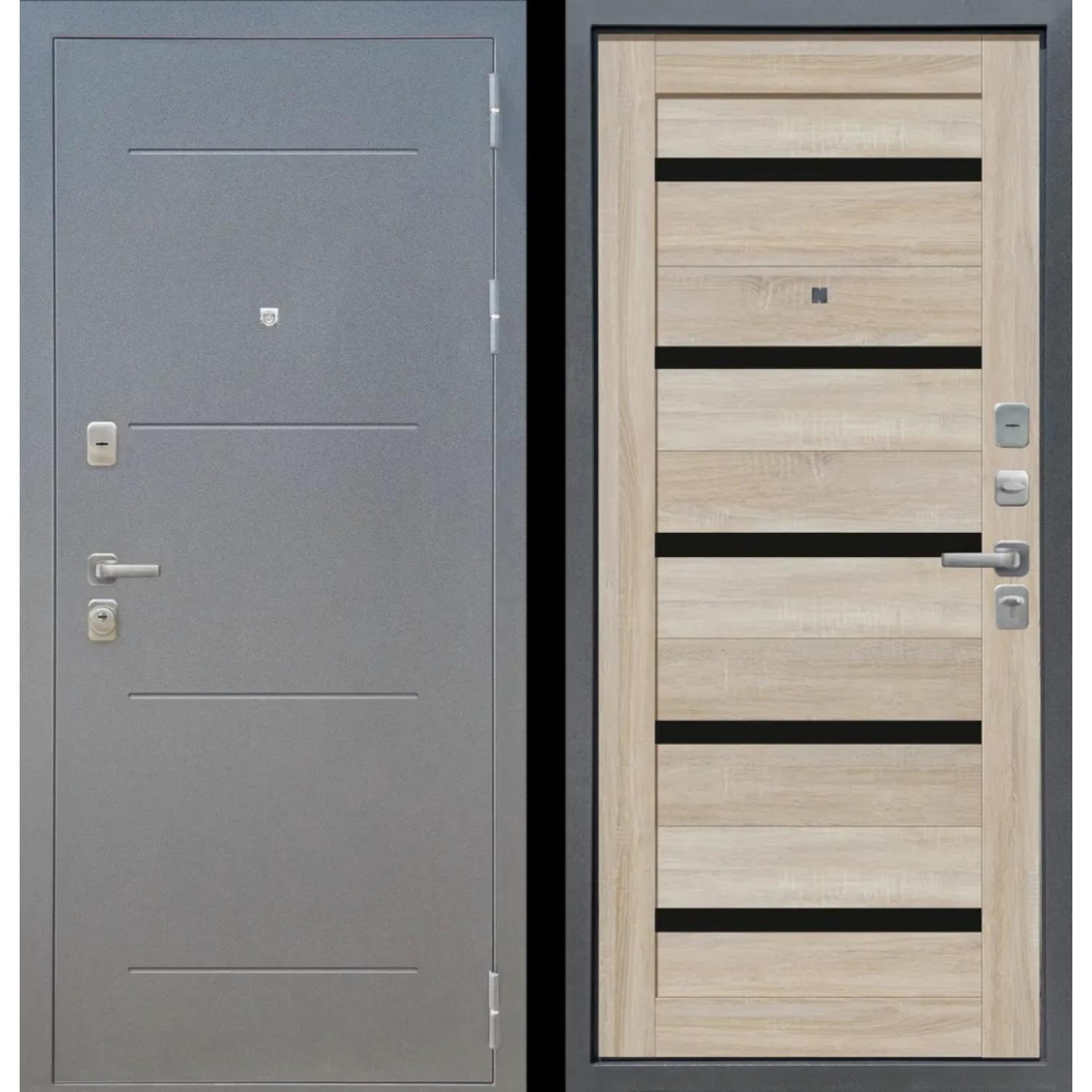 М6 (960*2050 L, Букле графит (Полимерно-порошковое), Дуб сонома светлый (ПВХ), Заказная)