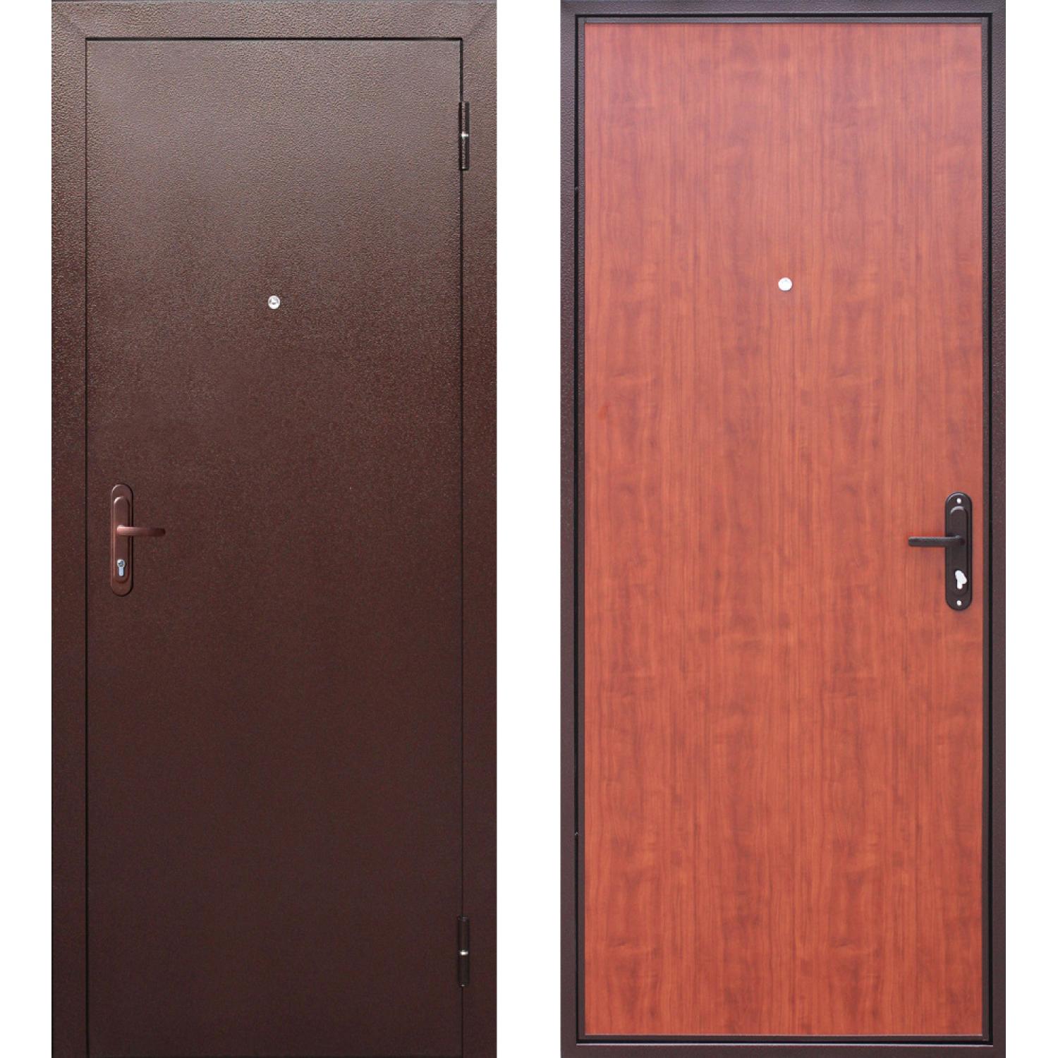 Стройгост 5 РФ  (960*2050 L, Медный антик (Полимерно-порошковое), Рустикальный дуб (ПВХ), Складская)