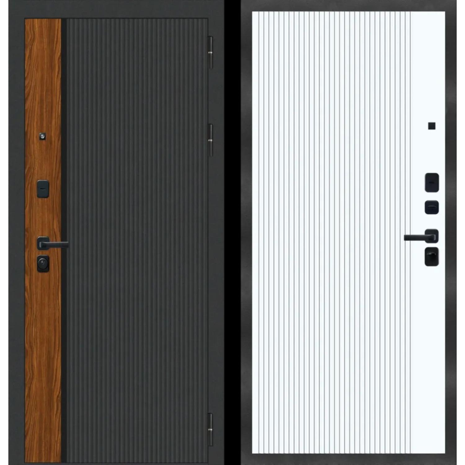 М14 (860*2050 L, Черная шагрень (ПВХ), Velluto Bianco AG 700, Заказная)