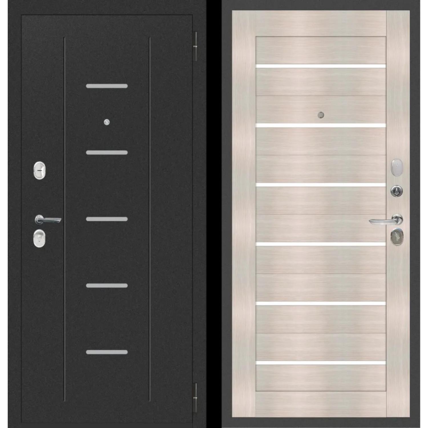 M34 (960*2050 R, Черный муар (Полимерно-порошковое), Лиственница беленая, Заказная)